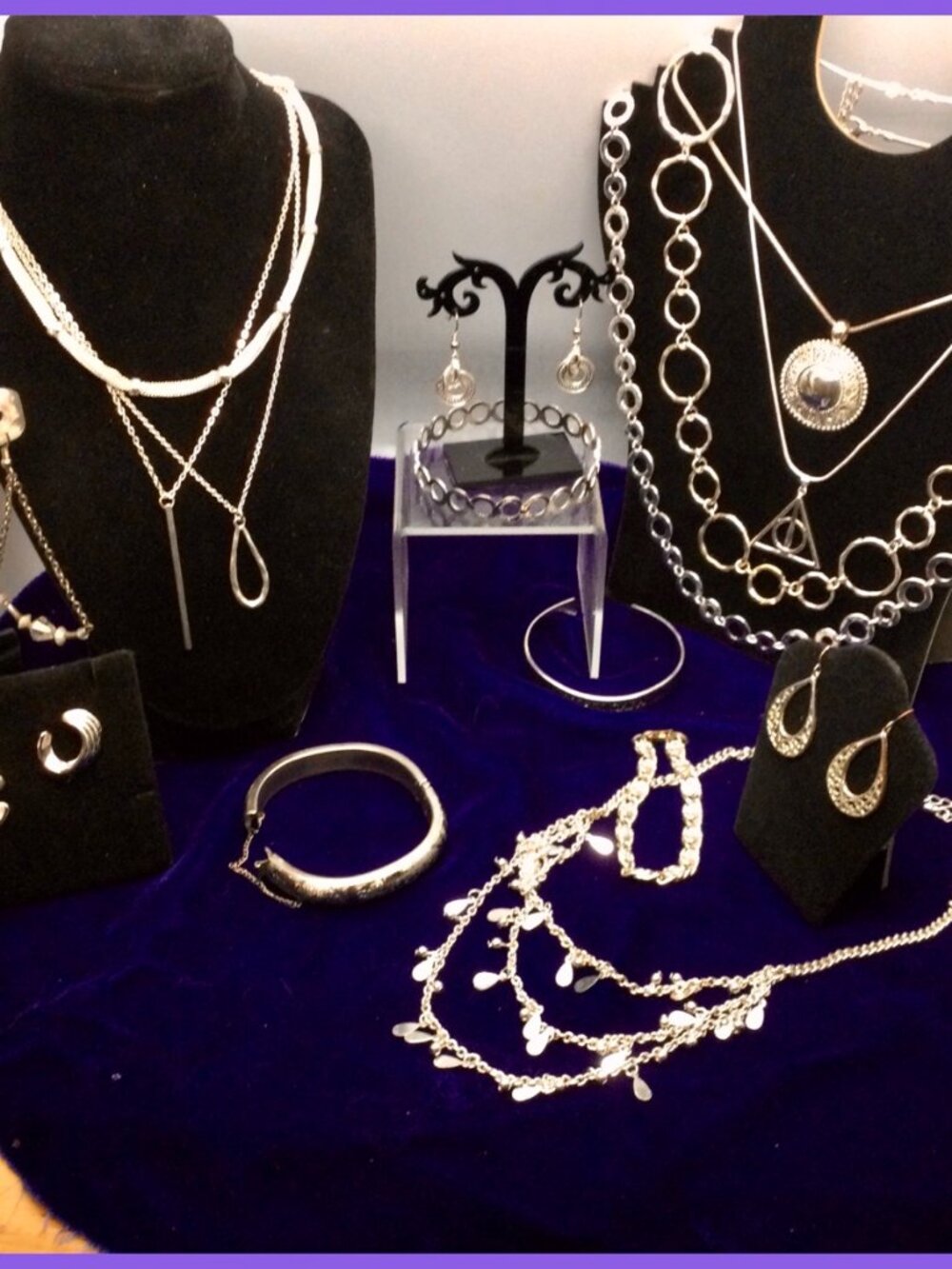 Silver Circles Jewelry Lot,16 pc